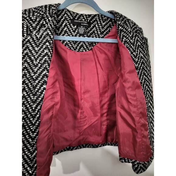 3286)Lifestyle Attitude by Larry Levine Wool Blend Tweed Career Blazer Sz 14 - Picture 7 of 9